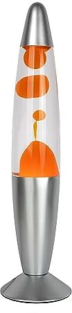 FISURA Lampe à lave orange. Lampe de chevet avec 2 ampoules incluses. Cadeau amusant pour les adolescents. Lampe rétro de 34 x 8,5 cm