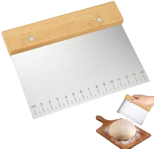 Tarocco per Impasti, Tagliapasta Spatola per Pizza con Manico e Scala di Misurazione Aglia Pasta per Impasti Raschietto per Pasta in Acciaio Inox Raschietti Tagli, per Impasti Pasta Pane Pizza