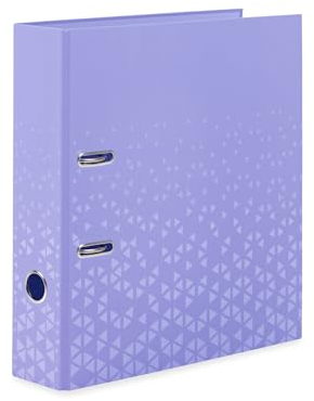 HERMA Ordner A4 Farbe Violett Lila Set, 5 Stück, 7 cm breit, Kinder Ringordner mit Muster, einfarbiger Aktenordner mit glänzender Veredelung und Innendruck für Jungen und Mädchen