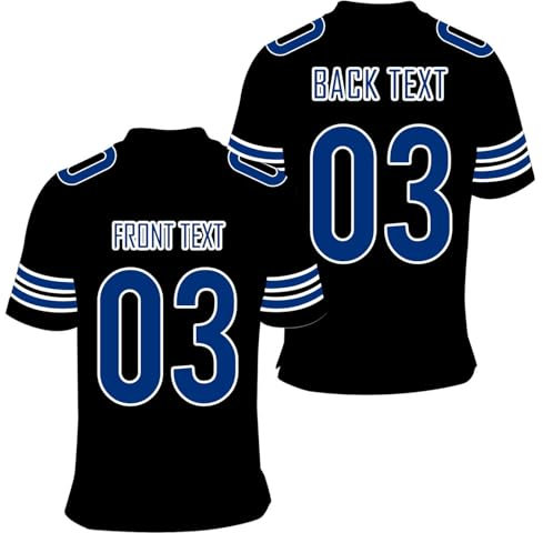 Personalisiert American Football Trikot Personalisierbar Teamname und Nummerm Fußballtrikot Anpassbare Sportuniform für Jugendliche Männer Frauen Geschenk
