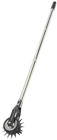 Depisuta Manual Lawn Edger, Wheel Rotary Edger, Manual Lawn Edging Cutter with Handle & Single Wheel, Hand Edger Lawn Tool for Yard Garden Landscape Sidewalk (3 Sections)