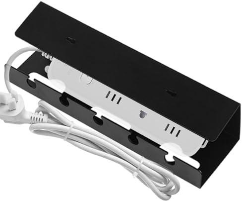 Organizador de Cables Bajo Escritorio - Soporte para Regletas | Soporte Organizador de Cables Adhesivo Sin Tornillos para TV, Escritorio y Mesita