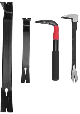 Set de 4 palancas multiusos para clavos, barra de palanca de acero 45 manganeso, alta dureza y diseño ergonómico - extracción eficiente, uso versátil para bricolaje y decoración