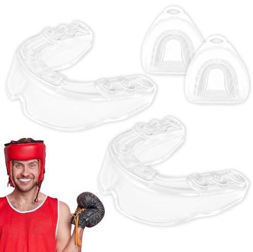 LIUZHUJ 2 Piezas Protector Bucal Boxeo, Transparente Protección Bucal, Protectores Bucales Deportivos con Estuche, para Adultos y Niños, para Mma, Boxeo y Artes Marciales