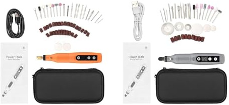 Fesjoy Elektrisk Borr-minislip Handhållen Roterande Verktygssats Sladdlös Uppladdningsbar 5-hastighets USB-laddning för Gravyrpolering, med LED-ljus för konst- och Hantverksälskare (Grå)