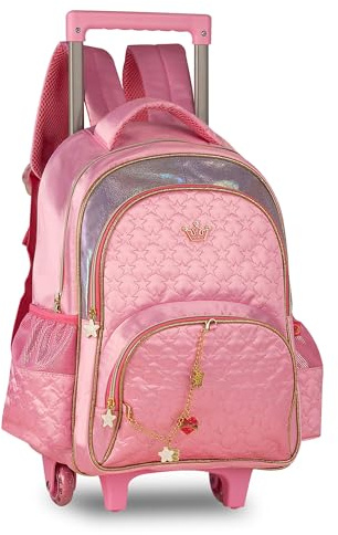 Clio Style Mochila Escolar con Ruedas para Niños y Niñas, Gran Capacidad 40x30x13cm, con Carro, 3 Compartimentos Principales y 2 Bolsillos, para Colegio y Viaje, Ideal como Regalo