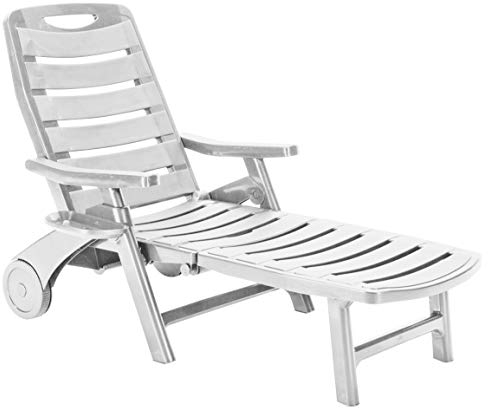 Grazioli 6800/B Rollliege Premiere Vollkunststoff Rückenlehne 5-fach verstellbar weiß