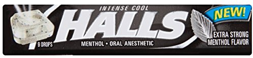 HALLS Relief Max Strength Extra Strong Menthol Throat Drops, 20 Packs of 9 Drops (180 Total Drops)