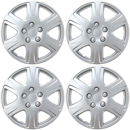 BDK HK993 Silver 15 Hubcaps Wheel Covers for Toyota Corolla (15 inch) – Four (4) Pieces Corrosion-Free & Sturdy – Full Heat & Impact Resistant Grade – OEM Replacement, 4 Pack