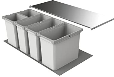 Naber Cox® Box 2T 1000-5. Avfallssamlare, ljusgrå.
