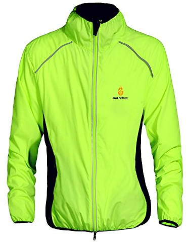 WOSAWE Herren Fahrradjacke Winddichte Wasserabweisend MTB Mountainbike Jacket Für Radfahren, Joggen, Wandern (Grün XL)