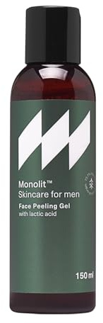 Monolit Gesichtspeeling Peeling Gesicht Wash Gel mit Milchsäure für Männer 150 ml - Aprikosenkernpulver, Glättungsformel, reinigend feuchtigkeitsspendend, alle Hauttypen, face scrub, gesichtsreinigung
