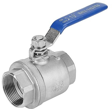 Valvola a sfera, valvola a sfera in due pezzi con filettatura femmina in due pezzi in acciaio inossidabile 304 Valvola di controllo dell'acqua 1-1/2 DN40 1000 WOG Valvola a sfera in