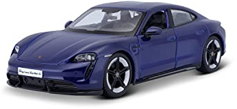 Bburago -18-21098B Porsche Taycan Turbo S in Blue in 1/24 Scale (18-21098B), unisex, children, Colour