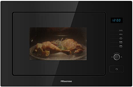 Hisense HB25MOBX7GUK Integrated 25 Litre Microwave With Grill - Black, 38.8 x 59.5 x 38.8 cm (L x W x H) , 900W [Energy Class B]
