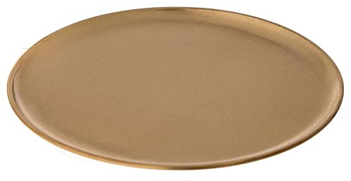 Holyart Support Bougies: Assiette Porte-Bougie diamètre 21 cm Laiton doré satiné