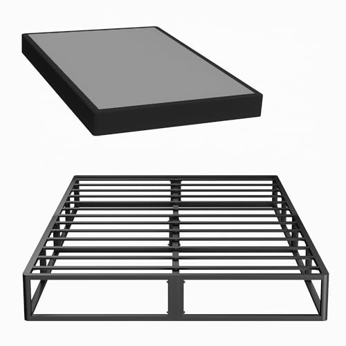 Superay King Box Spring, 10 inch Box Spring for King Bed, Heavy Duty Metal Bed Frame with Fabric Cover, 3000lbs Max Weight Capacity Bed Base Mattress Foundation, Easy Assembly, Noise Free, Black