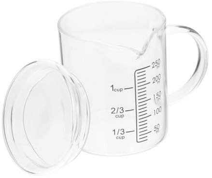 PRETYZOOM Tasse à Mesurer Verre Avec Couvercle Et Échelle Pour Cuisson Résistante Chaleur