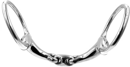 Equine Smile ES0084 Gebiss Olivenkopfgebiss Olivenkopftrense Doppelt Gebrochen aus Edelstahl Ringdurchmesser 70 mm Gebissstärke 14 mm (12.5 cm)