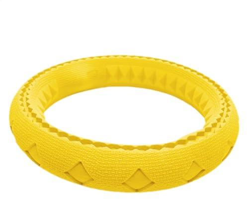 Juguete de anillo para masticar perros, dentición de goma suave y juguete mordido, instrumento de entrenamiento duradero para cachorros y perros, ayuda a aliviar el aburrimiento, promueve el juego y