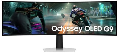 Samsung Odyssey OLED G9 S49DG910SU G91SD Series OLED-Monitor Gaming Curved 124,5 cm 49 Zoll 5120 x 1440 Dual Quad HD @ 144 Hz 250 cd/m² 1000000:1 DisplayHDR 400 True Black 0,03 ms DisplayPort Micro