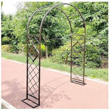 Arco de jardín de metal, 140 x 230 cm, arco de rosas sin puerta, marco estable para plantas trepadoras
