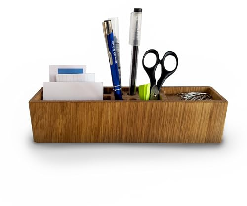 KHYL® MADE IN GERMANY Schreibtisch Organizer Eiche - Echtholz Stiftehalter, Stifteköcher, Schreibtisch Ablage, Deko aus Massivholz EIche.