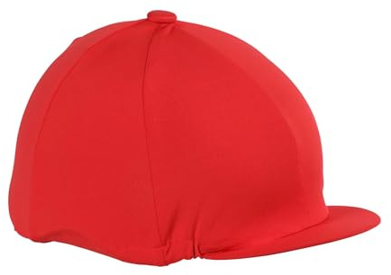 Shires Stretch Skull Hat Cover, Silk in Red. Onesize