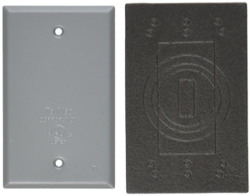 TayMac BC100S Weatherproof Metallic Device Cover, Blank, Single Gang, Gray