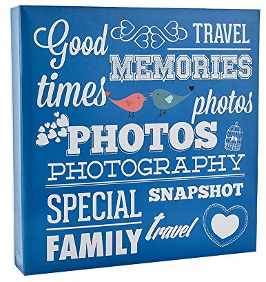 ARPAN, Raccoglitore ad Anelli per 500 Foto da 10 x 15 cm, Colore Blu, in Cartone, 34 x 4 x 33 cm
