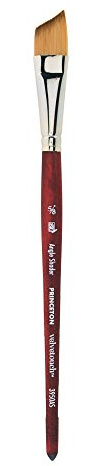 Princeton Velvetouch Artiste, Pinceau Mixte pour Acrylique, Aquarelle et Huile, série 3950 Angle Shader Luxury Synthétique, Taille 5/8