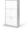 IDMarket - Schuhschrank 18 Paar KLARK Betonoptik 3 Türen weiß