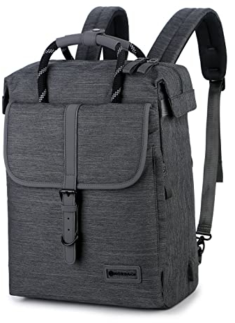 Nordace Comino Totepack with USB Charging Port, Water Resistant - Everyday Laptop Smart Backpack for Work, Business, Charcoal, L, Tote Backpacks