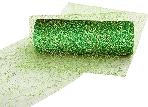 Tischläufer Rolle, Tischläufer Weihnachten Papierrolle, Tischband Gold und Silber, Tischläufer Hochzeit, Vlies Tischläufer für Party Weihnachten Hochzeit DEK (Grün, 15 x 900 cm)