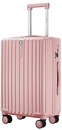 MGOB Koffer Handgepäck Hartschalen in Polycarbonat Reisekoffer mit 4 Rollen und Haken | 55x37x22cm | 41L(Rosa, M)