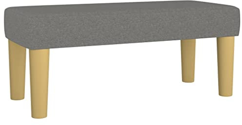 vidaXL Banco de Tela Asiento Sala Salón Estar Pasillo Entrada Adorno Decoració Habitación Mueble Dormitorio Terraza Balcón Gris Oscuro