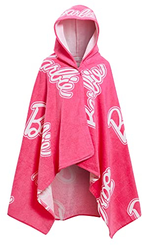 Barbie Mädchen Kapuzenhandtuch 100% Baumwolle Poncho Großes Strandtuch Badehandtuch Schwimmwickel Umziehdecke