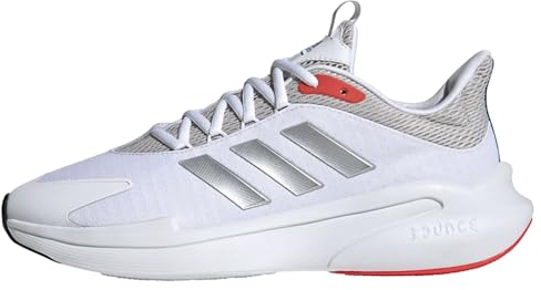 adidas Herren AlphaEdge + Shoes Laufschuhe, White/Silver Metallic/Bright Red, 42 EU