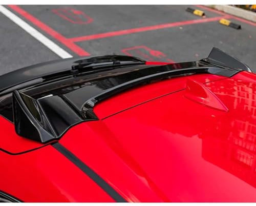 MYMOMS ABS-Dachspoilerverkleidung, Karosserie-Set für H-onda Civic Schrägheck FK7 2016–2021, hintere Dachabdeckung, Spoiler, Heckflügel-Diffusor, Auto-Modifikation,Glossy Black