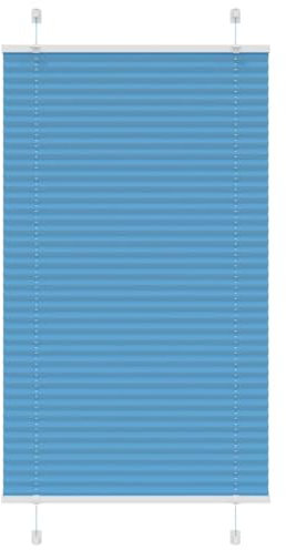 vidaXL Plissee Blau 80x100 cm Stoffbreite 79,4 cm Polyester, Faltrollo, Klemmfix, Plisseerollo, Jalousie, Rollo, Plisseerollo für Fenster