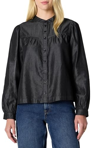 Amazon Essentials Women's Button Down Relaxed-Fit Denim Chambray Long-Sleeve Blouse