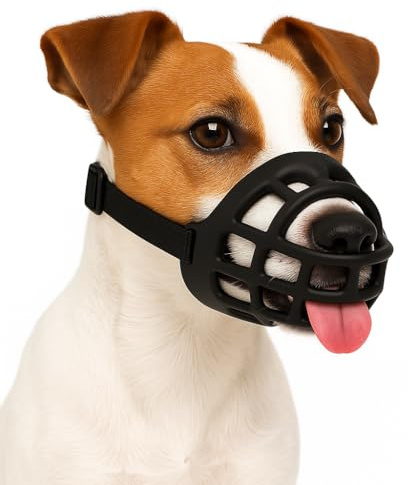 Museliere pour Chiens – Flamingo Muzzle Benzo Noir – Taille S – Silicone Souple – Sangles Réglables – Sécurité et Confort