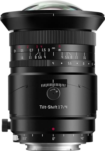 TTARTISAN Obiettivo Tilt-Shift F4 ASPH FE da 17 mm per Sony, con campo visivo ultra grandangolare a 104°, rotazione a 360°, cerchio a livello medio, compatibile con fotocamere Sony E-Mount