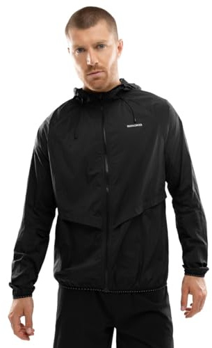 SIROKO - Giacca antivento da corsa Bund Black, Nero , XXL
