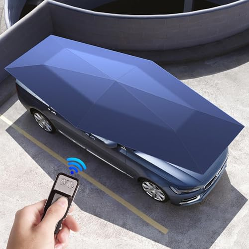MINHUIJIHUI Ombrello Parasole Completamente Automatico per Auto,Copri Auto per Esterno Portatile,Copertura Retrattile,Tenda da Sole per Auto per Esterni,Protezione da Neve/Gelo/Grandine