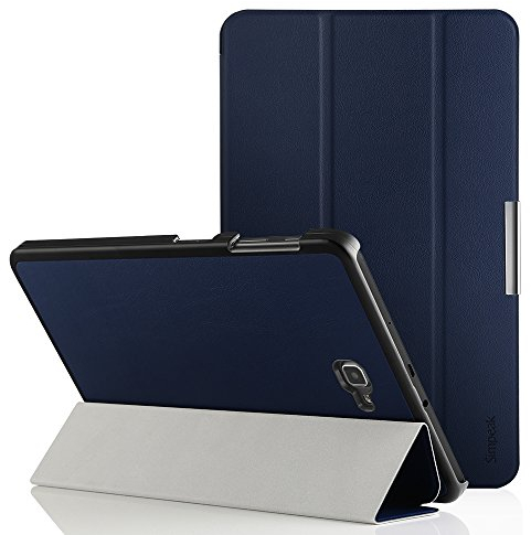 Simpeak Hülle kompatibel für Samsung Galaxy Tab A 10.1 Zoll 2016 SM-T580/T585, Ultra Dünn Schutzhülle mit Standfunktion und Auto Schlaf/Wachen, PU Leder Case - Blau