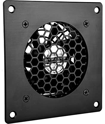 euroharry USB Ventilator,80MM Lüfter,Mit 3-Gang verstellbarem 5V/0.3A USB-Lüfter,mit einer modernen gebürsteten schwarzen Aluminiumrahmen,für Heimkino-AV-Schrank-Kühlung