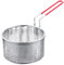 DASNTERED Frittierkorb mit Griff, Frittierkorb Langer Griff Universal Edelstahl für Topf Rund Lebensmittelsieb Korb, 18 cm