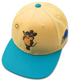 koaa Die Maus Beachboys Snapback - Basecap für Kinder & Erwachsene, Unisex, Gelb/Türkis, Cartoon-Design, 100% Baumwolle, Sommer, Freizeit, Offizielles Lizenzprodukt der WDR mediagroup GmbH