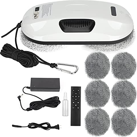 Haofy Ultradünner Intelligenter Fensterputzroboter, Schutz vor Stromausfällen – Geeignet für Gerahmte und Rahmenlose Fenster, Glastüren, Duschkabinen und Glasgeländer (EU-Stecker)